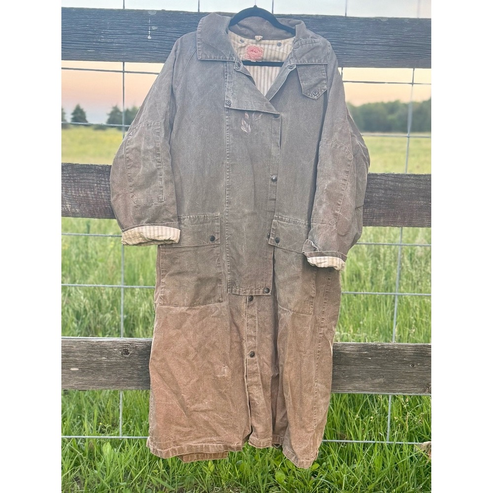 Vintage Hand Painted Floral Unisex Duster Coat The Australian Outback Collection